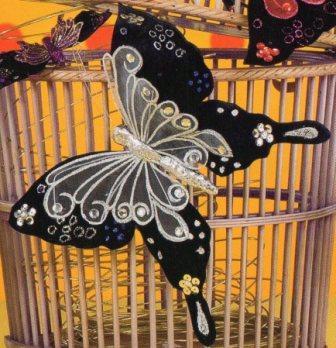 Farfalla velluto Moulin Rouge cm. 12 x 10 - Sconti per Fioristi e Aziende