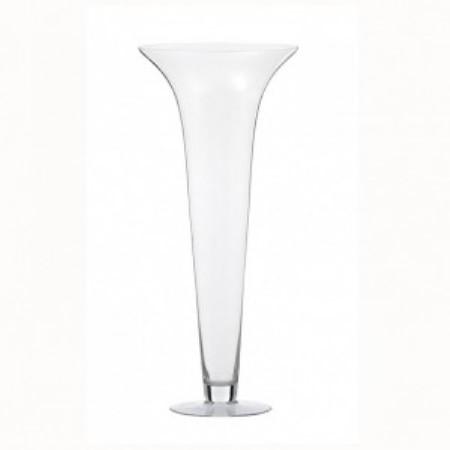 Vaso Tromba H 80 dm. 25 in vetro trasparente - Sconti per Fioristi e Aziende