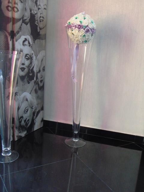 Vaso Tromba H 100 dm. 25 in vetro trasparente - Sconti per Fioristi e Aziende