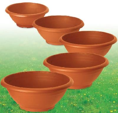 Ciotola campana in plastica color terracotta - Sconti per Fioristi e Aziende