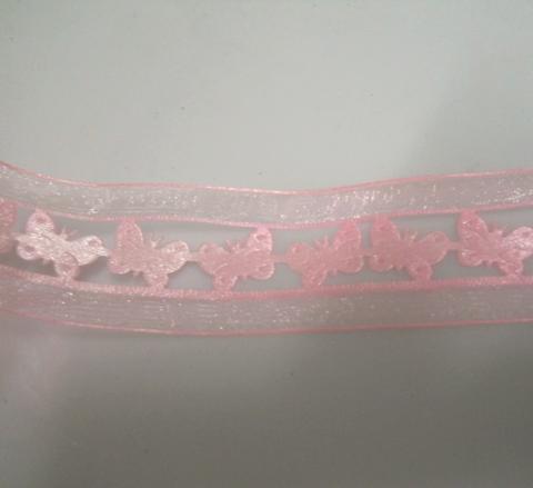 Nastro Farfalle H 38 x 10 mt in Organza Fustellata - Sconti per Fioristi e Aziende