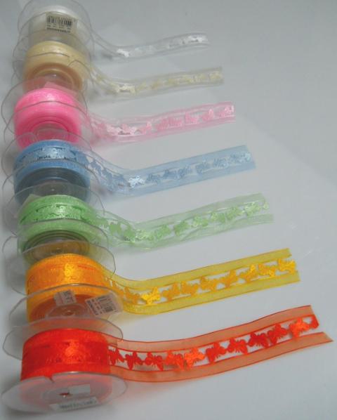 Nastro Organza Farfalle H 38  - Sconti per Fioristi e Aziende - Natro fustellato da 10 metri