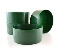 Ciotola Tamburella dm. 25 H 11 in plastica Verde - Sconti per Fioristi e Aziende