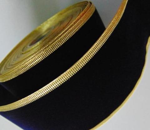 Nastro velluto nero bordo oro - Sconti per Fioristi e Aziende - Rotolo H 60 da 10 metri