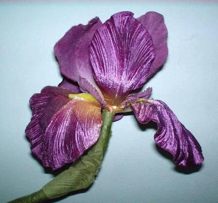 Iris Artificiale Singolo H 100- Sconti per Fioristi e Aziende . - in velluto