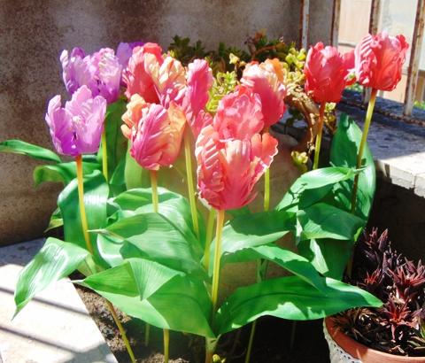 Tulipano Pappagallo Artificiale in poliestere - Sconti per Fioristi e Aziende .