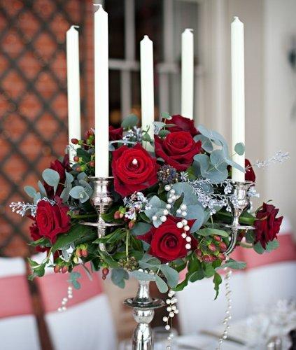 HLH Metallo Candelabro Alto a 5 Bracci Porta Candele Alto Argento Altezza  15.76in/40cm Candelabri Moderni Design per La Cena di San Valentino a Casa  di Natale : .it: Casa e cucina