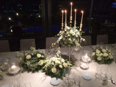 Candelabro H 33 a 5 luci  - Sconti per Fioristi e Aziende . - Argento Nichel