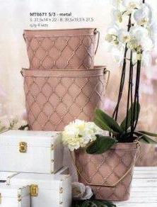 Cestelli - Ovaline - Beauty case in metallo rosa cipria - Sconti per Fioristi e Aziende