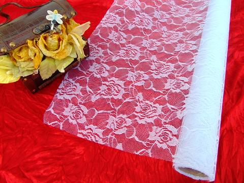 Rotolo Tulle Trama a rose - Sconti per Fioristi e Aziende - Bianco H 48 x 3 Yds