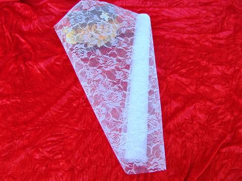 Rotolo Tulle Trama a rose - Sconti per Fioristi e Aziende - Bianco H 48 x 3 Yds