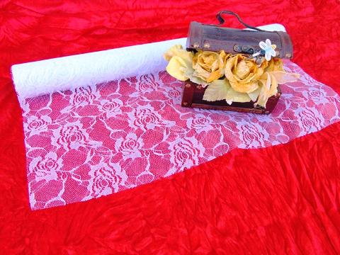 Rotolo Tulle Trama a rose - Sconti per Fioristi e Aziende - Bianco H 48 x 3 Yds