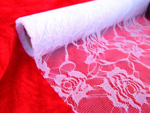 Rotolo Tulle Trama a rose - Sconti per Fioristi e Aziende - Bianco H 48 x 3 Yds