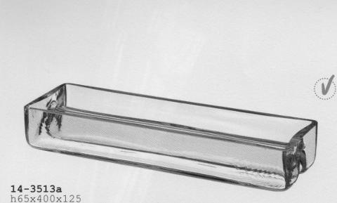 Vaschetta Rettangolare divisa  - Sconti per Fioristi e Aziende - in Vetro cm. 40 x 12 H 6,5