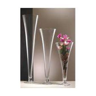 Vaso Tromba H 40 dm. 18 in vetro trasparente - Sconti per Fioristi e Aziende