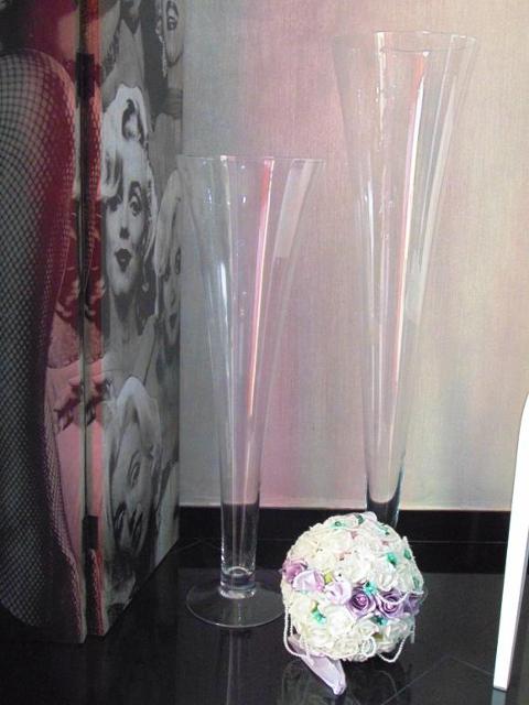 Vaso Tromba H 40 dm. 18 in vetro trasparente - Sconti per Fioristi e Aziende
