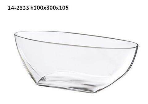Ciotola in vetro ovale H 10 cm.30 x10,5 - Sconti per Fioristi e Aziende