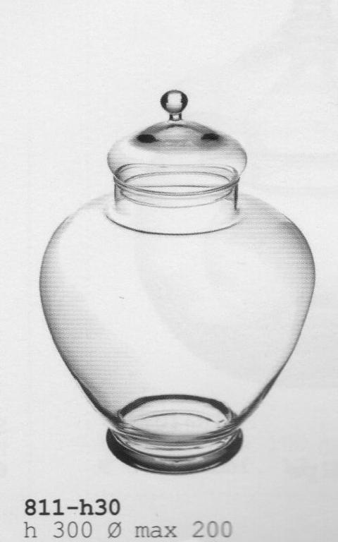 Confettiera in vetro con coperchio H 30 - dm.20 - Sconti per Fioristi e Aziende