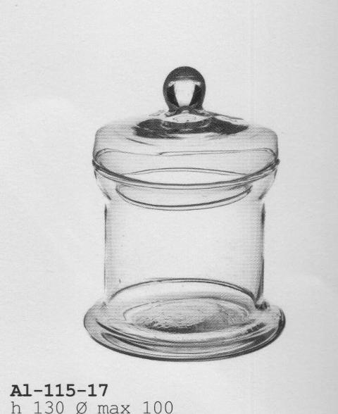 Zuccheriera in vetro con coperchio dm.10 H 13 - Sconti per Fioristi e Aziende