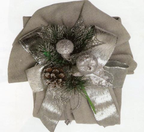 Porta Panettone in cotone cm. 45 x 45 - Sconti per Fioristi e Aziende - con tirante e decoro