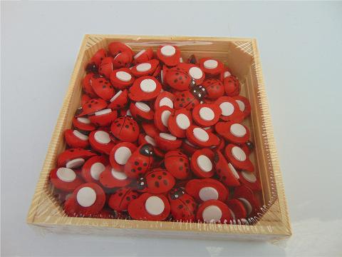 Coccinelle Rosse in legno mm.13 - mm.18 - mm. 25 - Sconti per Fioristi e Aziende