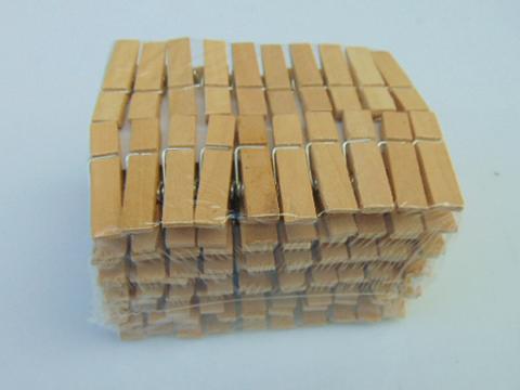 Mollette legno cm. 3,5 naturali e colorati Conf. 100 pezzi