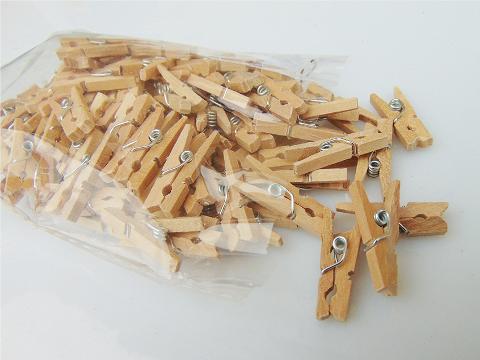 Mollette mm 25 in legno X 100 naturale - Sconti per Fioristi e Aziende