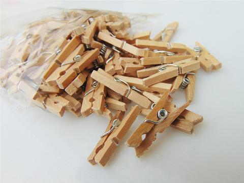 Mollette mm 25 in legno X 100 naturale - Sconti per Fioristi e Aziende