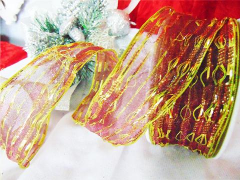 Nastro Organza Morse H 38 - Sconti per Fioristi e Aziende -Rotolo glitterato da 20 metri