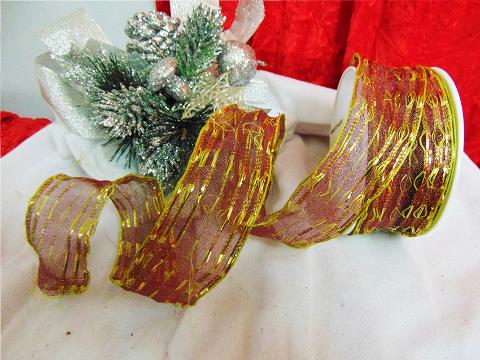 Nastro Organza Morse H 38 - Sconti per Fioristi e Aziende -Rotolo glitterato da 20 metri