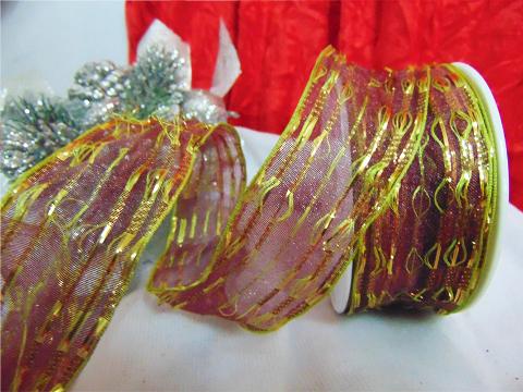 Nastro Organza Morse H 38 - Sconti per Fioristi e Aziende -Rotolo glitterato da 20 metri