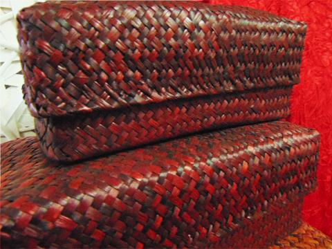 Scatole rettangolari x 3  - Sconti per Fioristi e Aziende - intreccio bordeaux varie misure