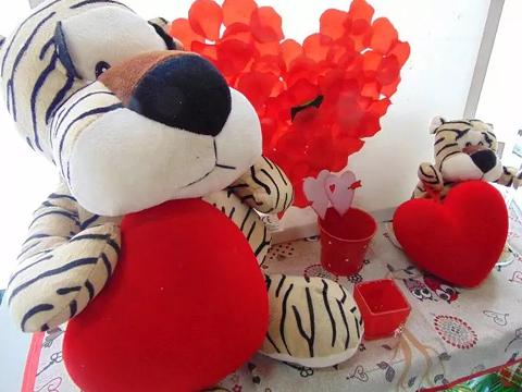 Tigrotto H 20 e H 40 con cuore vellutato Articolo per S. Valentino - Sconti per Fioristi e Aziende