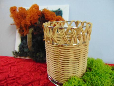 Porta Bottiglia  H 14 dm. 10 - Sconti per Fioristi e Aziende - in Rattan e metallo