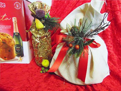 Porta Panettone in lino cm 42 x 43 - Sconti per Fioristi e Aziende - Colori diversi