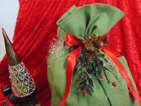 Porta Panettone in lino cm 42 x 43 - Sconti per Fioristi e Aziende - Colori diversi