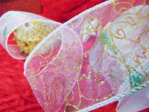 Nastro Organza glitter oro  - Sconti per Fioristi e Aziende - H 60