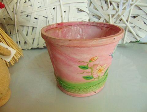 Cestino Balsa Rosa dm.16 Decorato - Sconti per Fioristi e Aziende