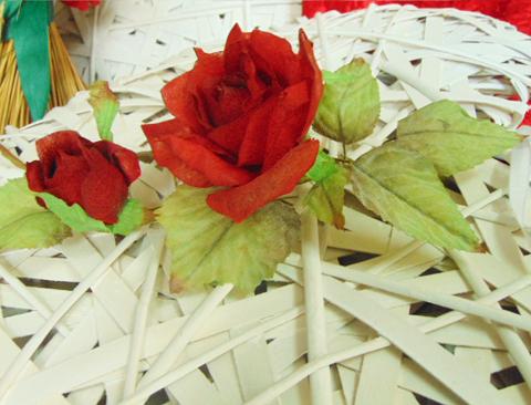Rosa Rossa x 2  in velure - Sconti per Fioristi e Aziende