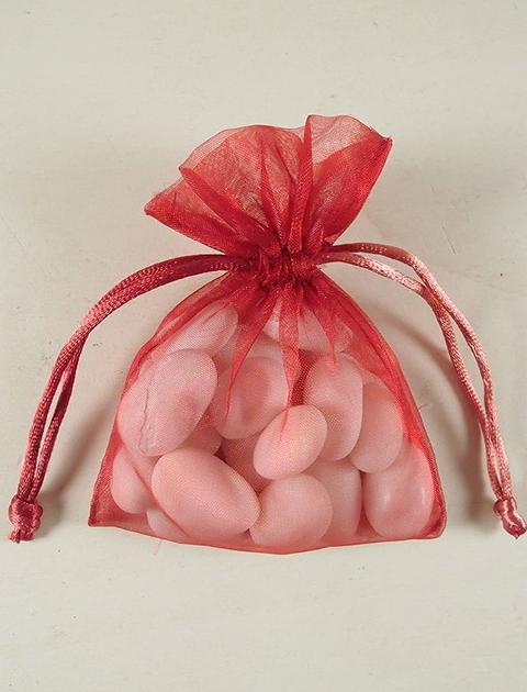 Sacchetto Laurea Rosso cm. 8,5x 3,5 in organza - Sconti per Fioristi e Aziende e Wedding