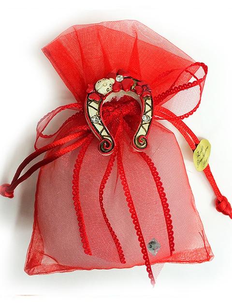 Sacchetto Laurea Rosso cm. 8,5x 3,5 in organza - Sconti per Fioristi e Aziende e Wedding