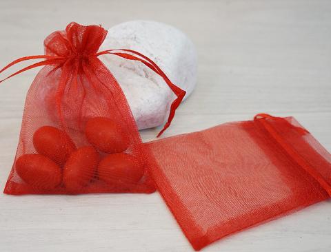 Sacchetto Laurea Rosso cm. 8,5x 3,5 in organza - Sconti per Fioristi e Aziende e Wedding