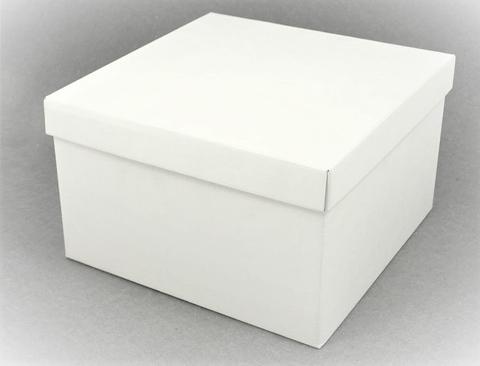 Scatola per bomboniera fondo e coperchio H 24 cm. 30 x 30 lino bianco - Sconti per Fioristi, e Aziende