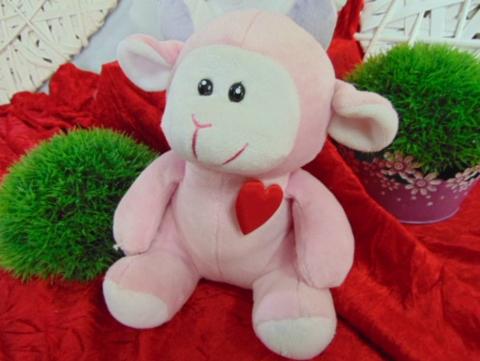 Peluche Pecorella H 25 con cuore adatto per S.Valentino - Sconti per Fioristi e Aziende