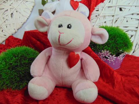 Peluche Pecorella H 25 con cuore adatto per S.Valentino - Sconti per Fioristi e Aziende