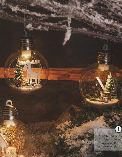 Sfera Vetro di Natale Led  - Sconti per Fioristi e Aziende - dm. 8 H 10 in 4 modelli
