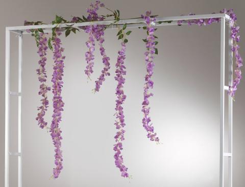 Arco Rettangolare in ferro - Sconti per Fioristi e Aziende . -  H 120 cm. 150 x20  Bianco/Oro