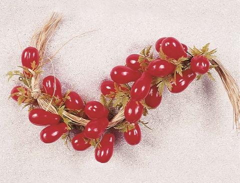 Collana pomodori San Marzano artificiale in plastica cm. 50 - Sconti per Fioristi e Aziende