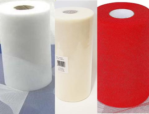 Tulle H 25 x 100 mt. Import - Sconto per Fioristi e Aziende - Solo Bianco, Avorio, Rosso