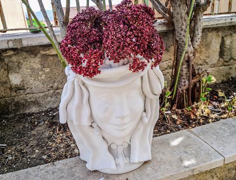 Akillea Artificiale Bordeaux H 34 in polistirene Sconti per Fioristi e Aziende